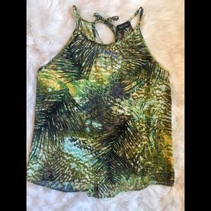 Fab'rik - Palm Print High Neck Tank - Size L